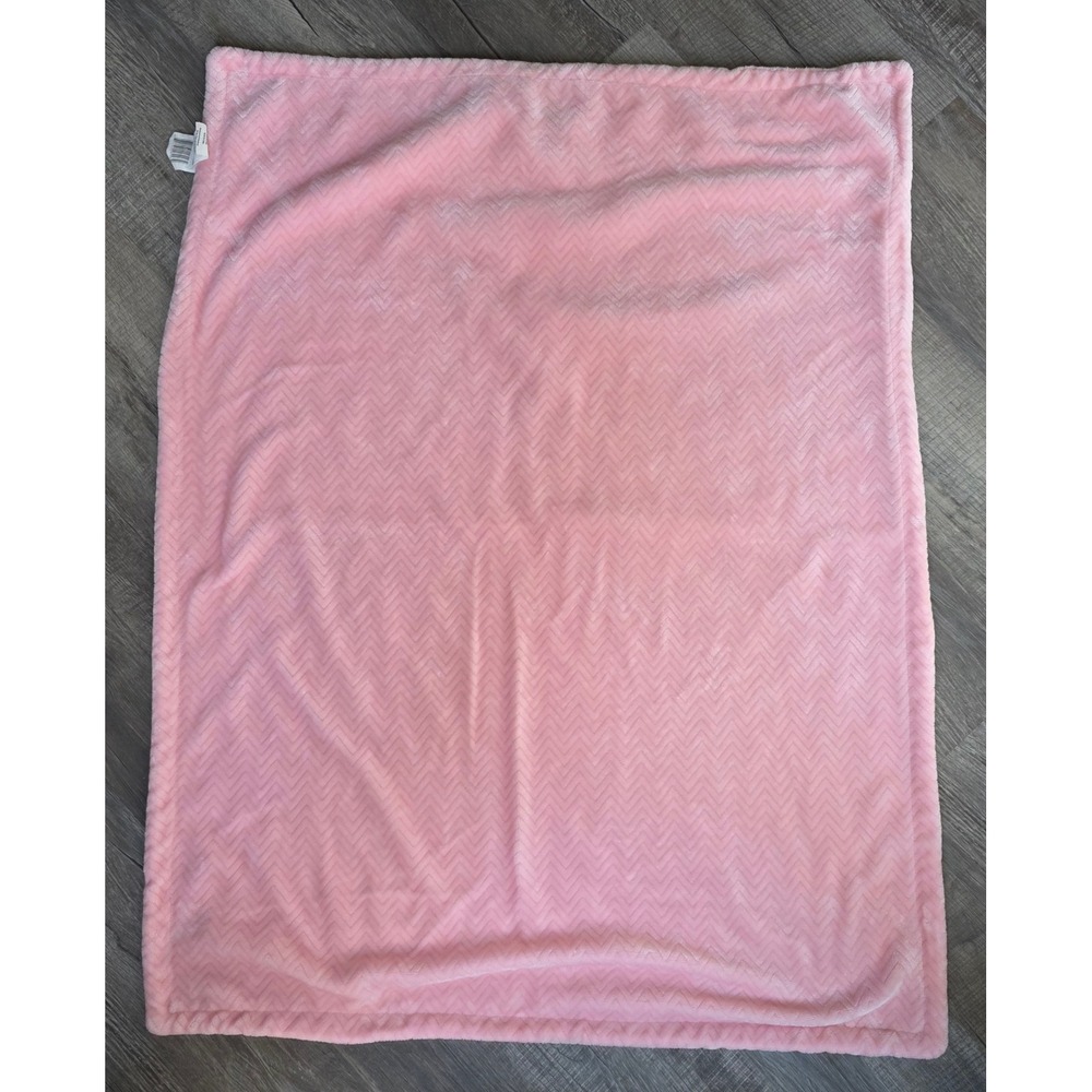 Walmart Pink Chevron Plush Sherpa Baby Blanket 30x40 Zig Zag Textured Nursery